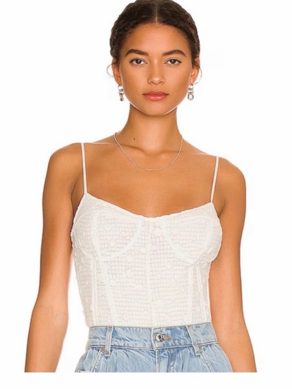 ASTR the Label White Corset Bodysuit